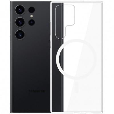 Husa MagSafe pentru Samsung Galaxy S24 Ultra S928, 3MK, MagCase, Transparenta foto