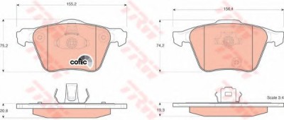 Set placute frana,frana disc VOLVO XC90 I (2002 - 2016) TRW GDB1565 foto