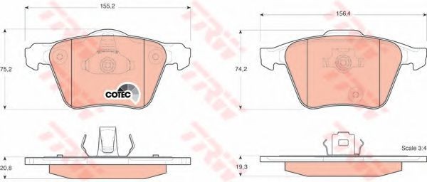 Set placute frana,frana disc VOLVO XC90 I (2002 - 2016) TRW GDB1565