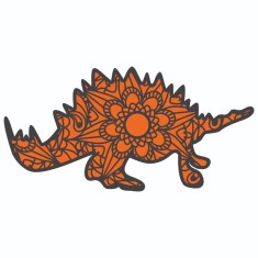 Sticker decorativ Dinozaur, Portocaliu, 85 cm, 4819ST-1 foto