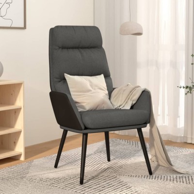 vidaXL Scaun de relaxare, gri &amp;icirc;nchis, material textil foto