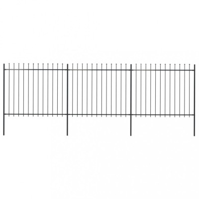 Gossi gard de gradina cu varf sulita, negru, 5,1 m, otel foto