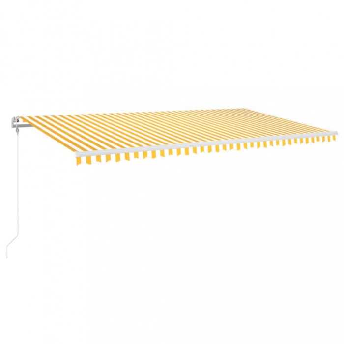 Copertina automata cu senzor vant &amp; LED, galben&amp;alb, 600x350 cm