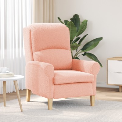 Gossi fotoliu ergonomic roz tesatura, lemn mediul ergonomic foto
