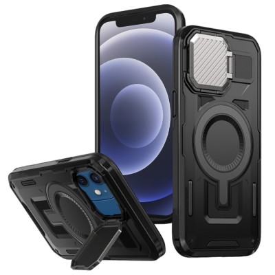 Husa iPhone 12 protectie camera Techsuit CamVault MagSafe, negru foto
