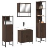 VidaXL Set mobilier de baie, 4 piese, stejar maro, lemn prelucrat 3214714