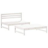 Set mobilier relaxare gradina, 2 piese, alb, lemn masiv de pin