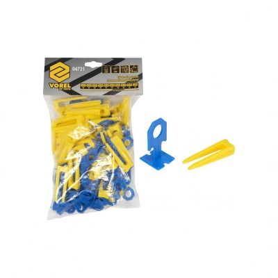 Sistem nivelare placi 2mm 50clips+50pene Vorel 04731 foto