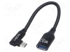 Cablu USB 3.2 Gen 2 LOGILINK USB A la USB C unghiat 0,2m negru