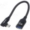 Cablu USB 3.2 Gen 2 LOGILINK USB A la USB C unghiat 0,2m negru