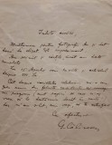 GEORGE CĂLINESCU,Autograf, pe o corespondență către Revista Funațiilor Regale, din 1938