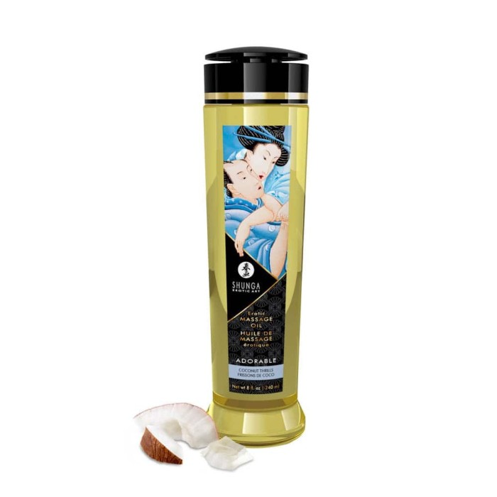 Ulei de Masaj Erotic Shunga cu Aromă de Cocos, 240 ml
