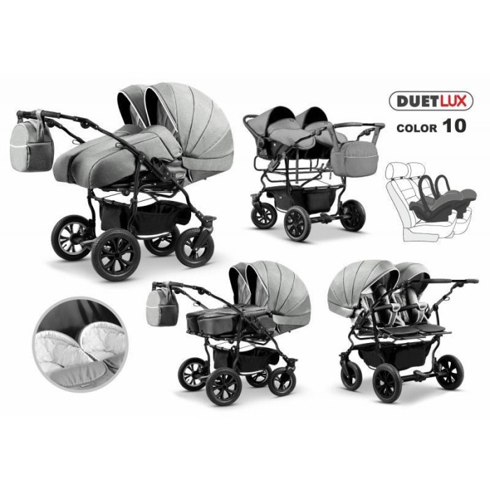 Carucior gemeni 3 in 1 Mikado Duet Lux D-10 Carucior gemeni 3 in 1 Mikado Duet Lux D-10