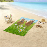 Good Morning Prosop de plajă &bdquo;HORSES&rdquo; 75x150 cm, multicolor