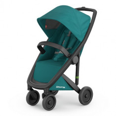 Carucior Classic Upp Ecologic cu Cadru Negru Teal foto