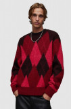 Cumpara ieftin AllSaints pulover de lana Harley barbati, culoarea rosu, călduros