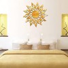 Set 27 Oglinzi Acrilice din PVC, Autoadezive pentru Decorare, Soare cu 26 de Raze, Auriu