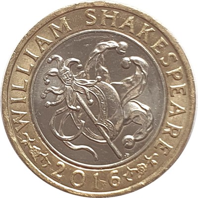 RAR !!! Marea Britanie moneda comemorativa 2 pounds 2016 - Shakespeare - UNC foto