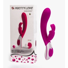 Pretty Love Vincent - Vibrator Re&icirc;ncărcabil cu Stimulator Clitoris, 21.5x3.4 cm