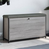 vidaXL Bancă de pantofi cu sertar rabatabil, gri sonoma, 102x32x56 cm