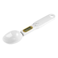 C&acirc;ntar de bucătărie, tip lingură, ecran LCD, plastic, alb