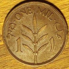 Palestina britanica - moneda istorica - 1 mil mils 1939 bronz xf++ - impecabila!