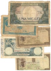 Lot bancnote romanesti vechi, uzate