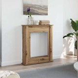 Mască Șemineu Decorativă vidaXL Stejar Artizanal 75x20x87.5 cm, Lemn Prelucrat, Raft, Compatibil LED