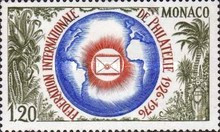 Monaco 1976 - 50 de ani Federația Internațională de Filatelie, neuzata foto