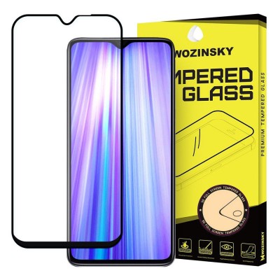 Folie Protectie Ecran WZK pentru Xiaomi Redmi Note 8 PRO, Sticla securizata, Full Face, Full Glue, Neagra foto