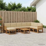 Cumpara ieftin Set de canapele de exterior 9 buc. 8-Locuri Natural si Bej
