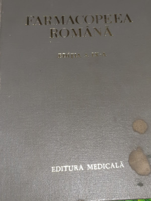 FARMACOPEEA ROMANA editia a IX-a, 1976 foto