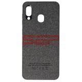 Husa Samsung Galaxy A30, TPU, Piele Ecologica Denim, Neagra