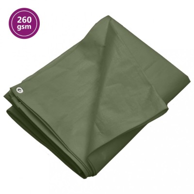 vidaXL Prelată 260 g/m&amp;sup2;, verde, 4x5 m, HDPE foto