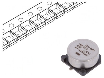 Supercondensator SMD 0,1F 5,5V 5mm 50&amp;Omega; EDLC foto