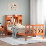 VidaXL Pat bibliotecă fără saltea maro ceruit 75x190 cm lemn masiv pin 3321753