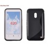Husa Silicon S-Line Neagra Nokia Lumia 620 - Protectie Flexibila Antialunecare