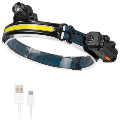 Lanterna frontala de cap, USB, LED, 6 moduri iluminare foto