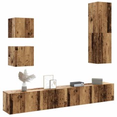 vidaXL Set dulap TV 5 piese montat pe perete lemn vechi lemn prelucrat 3328999