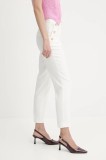 Morgan pantaloni culoarea alb, fason tigareta, medium waist, PKY.F