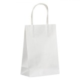 Sacosa Cadou Kraft Alba 16x23x8 cm, H&acirc;rtie Ecologică, Design Uni, Punga Cadou Universală pentru Orice Ocazie