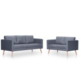 VidaXL Set canapele cu 2 locuri și 3 locuri, textil, gri &icirc;nchis