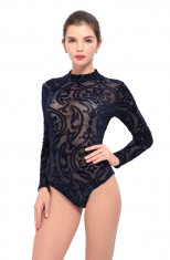 R739-4 Body sexy din dantela cu imprimeu floral vintage foto