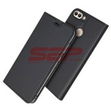 Husa Flip Cover Magnet Skin Grey LG Velvet, Protectie Telefon, Aspect Piele