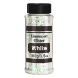 Paiete fluorescente pentru pictura sau mestesuguri, 100 g, forma hexagonala, alb