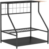 Outsunny Organizator de unelte de grădină cu c&acirc;rlige suport-unelte de garaj pe 3 niveluri 84 x 53 x 73 cm portocaliu | Aosom Romania