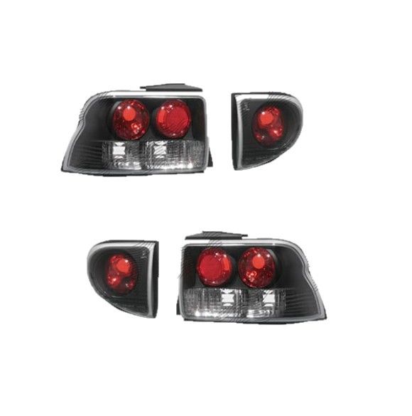 Set stopuri tuning FORD ESCORT, 01.1995-02.1999, model Hatchback, Taiwan, partea stanga+dreapta, negru, transparent; cu lampa interioara;