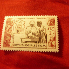 Serie Africa Occ.Franceza 1950 - Opere Sociale FOM , 1 valoare