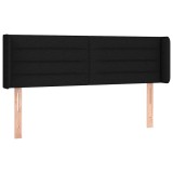Cumpara ieftin Tablie de pat cu aripioare negru 147x16x78/88 cm textil
