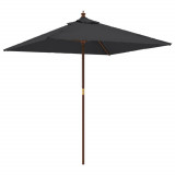 Umbrela soare de gradina stalp din lemn negru 198x198x231 cm GartenMobel Dekor, vidaXL